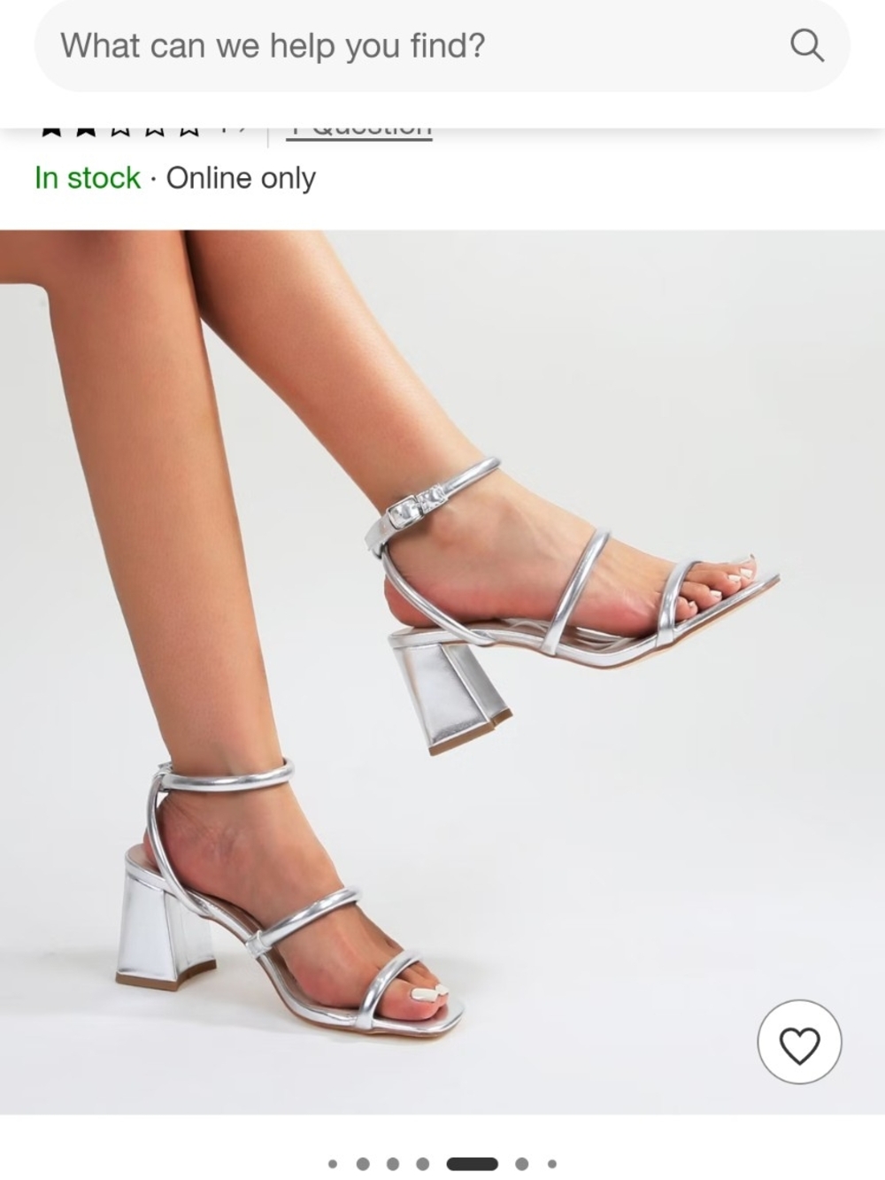 Women's Silver Strappy Block Heel Sandals with Ankle Strap